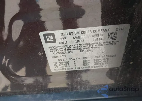 2013 Buick Encore Leather из США, поврежденный, VIN KL4CJGSB0DB189397